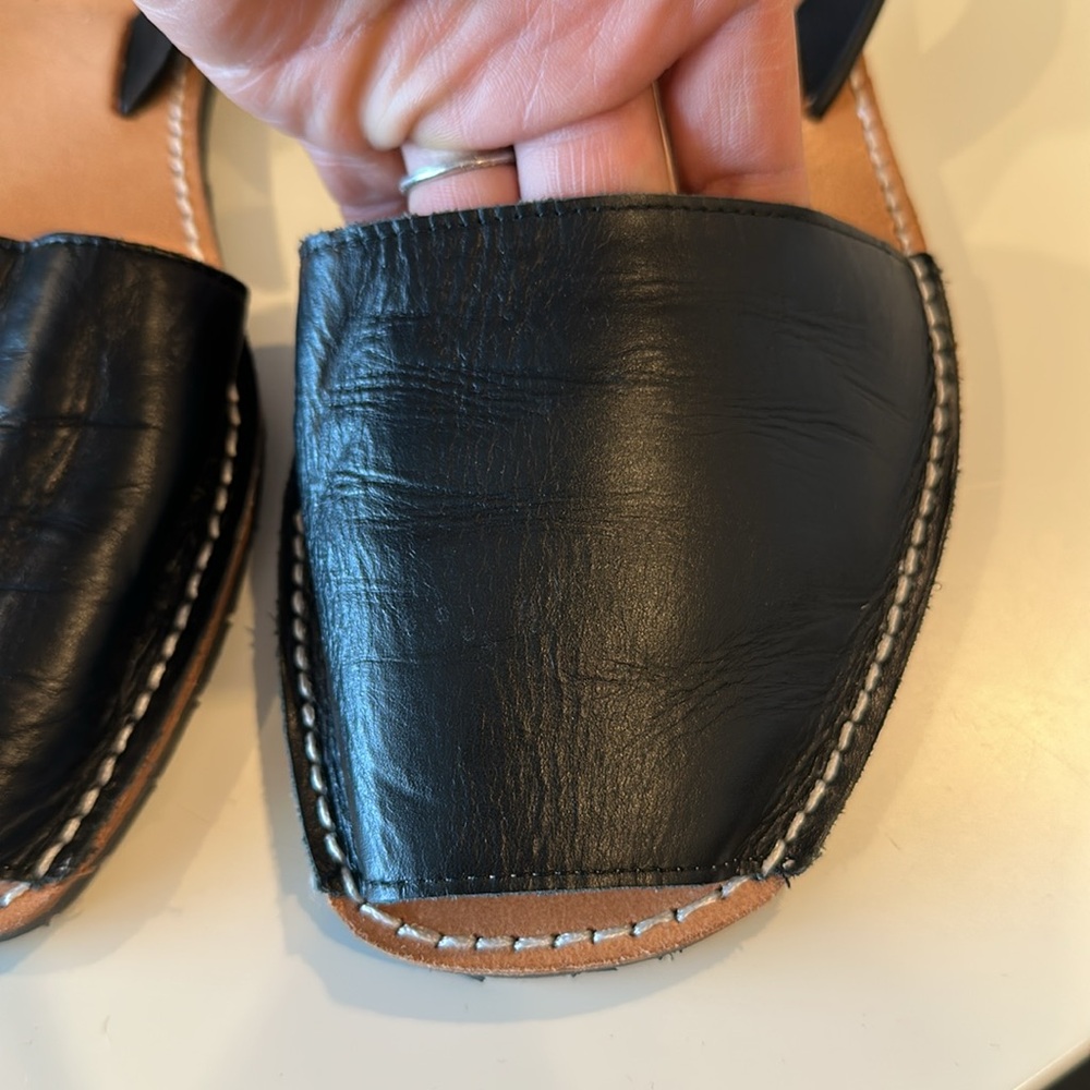 Authentic Menorcan sandals made in Menorca, Black with tan sole size 41 - Picture 3 of 5